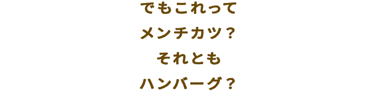 でもこれってメンチカツ？それともハンバーグ？